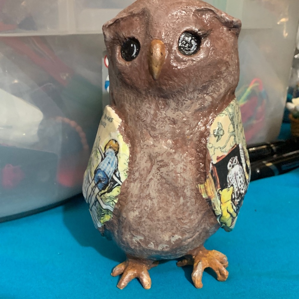 Winnie The Pooh Wooden Handcrafted Brown Owl Figurine